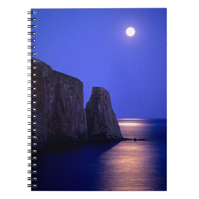 Carnet Lune au crépuscule | Rocher Percé Côte Gaspésienne (Devant)