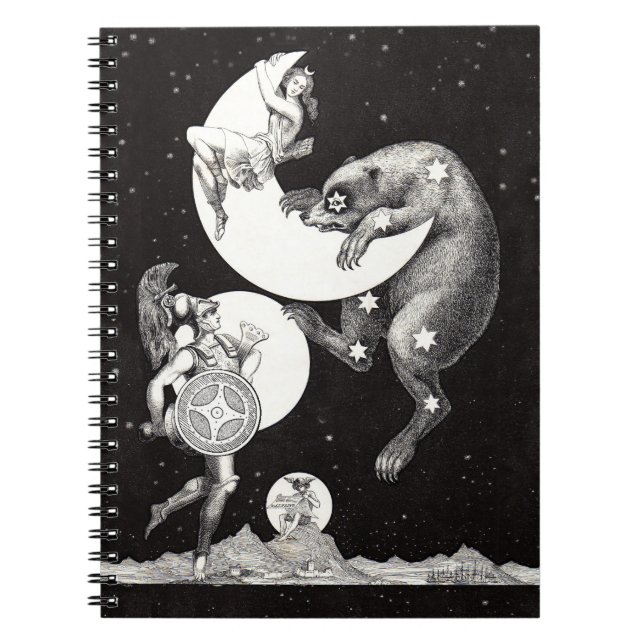 Carnet Lune céleste ciel Univers Dieu Nuit Illustration (Devant)
