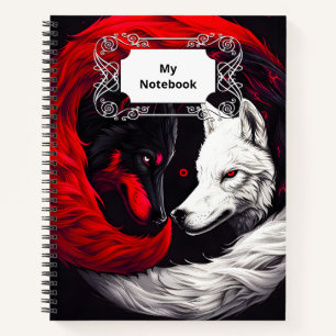 Carnet Lune Crimson Loup blanc rouge