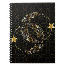 Lune et étoile florales islamiques