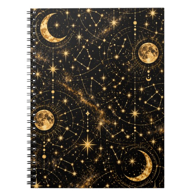 Carnet Lune et Étoiles Célestes (Devant)