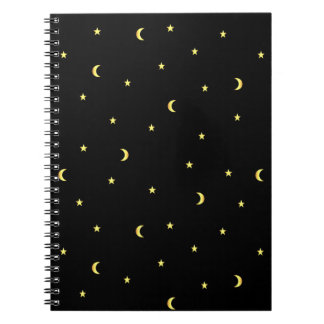 Carnet Lune et étoiles d'or