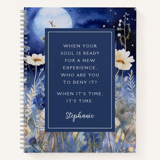 Carnet Lune éthérée et fleurs sauvages Motivationnel (Devant)