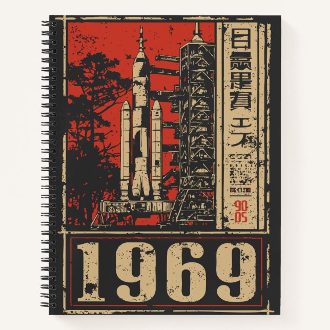 Carnet Lune Landing 1969 Histoire de l'espace Design (Devant)