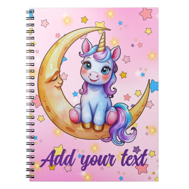 Carnet Lune Licorne Bébé (Devant)