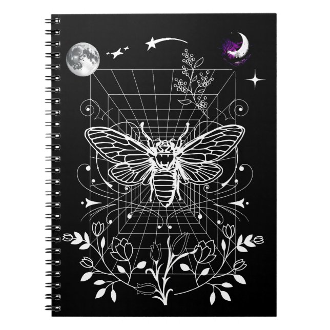 Carnet Lune magique et papillon (Devant)