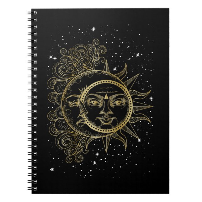 Carnet Lune Spirituelle Soleil Luna Étoiles Esthétiques (Devant)
