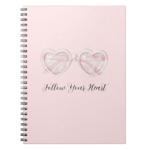 Carnet Lunettes de soleil à cœur rose blush Citation