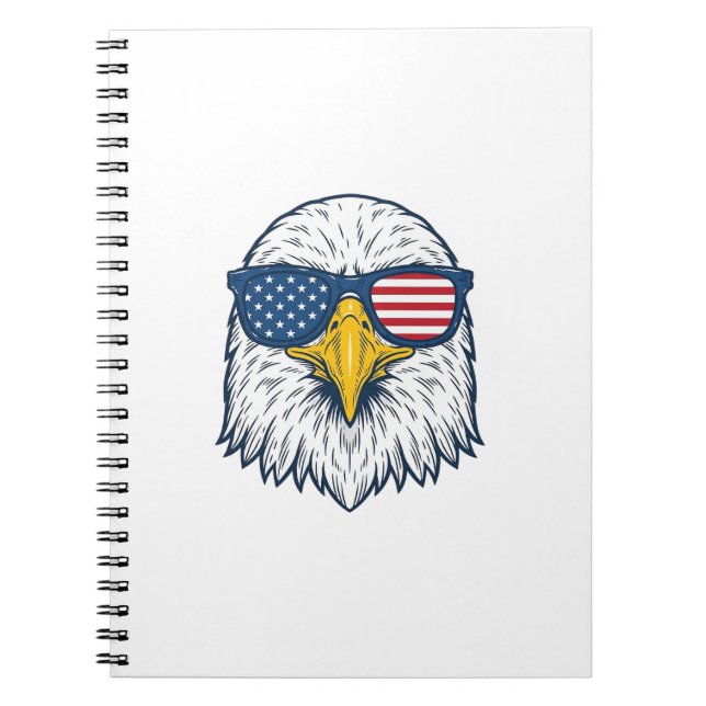 Carnet Lunettes de soleil aigle patriotique dessin vector (Devant)