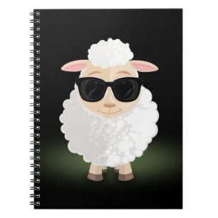 Carnet Lunettes de soleil Cool Sheep Néon Vert Dessin Ani