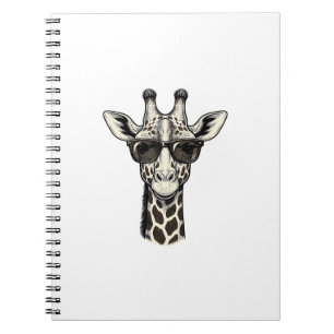 Carnet Lunettes de soleil de girafe cool T-shirt à gravur