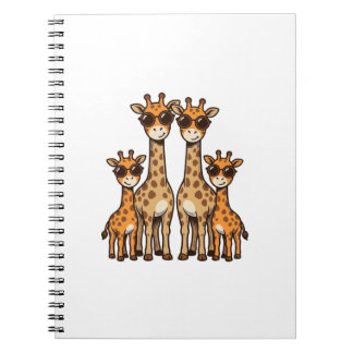 Carnet Lunettes de soleil de la famille de la girafe Cool
