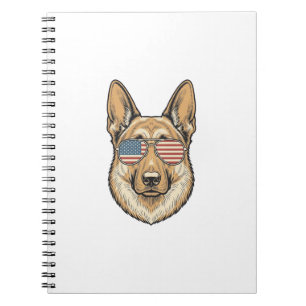 Carnet Lunettes de soleil patriotiques Berger allemand Ar