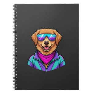 Carnet Lunettes de soleil pour chien mignon Art néon rétr