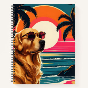 Carnet Lunettes de soleil pour chien rétro Plage au couch
