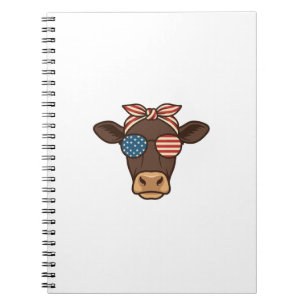 Carnet Lunettes de soleil tête de vache patriotique desig