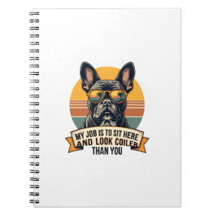 Carnet Lunettes de soleil Vintage French Bulldog Mon trav