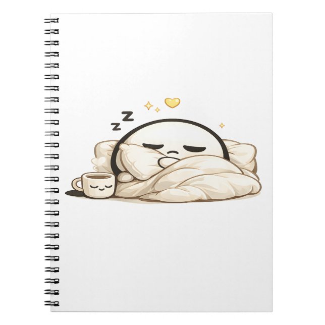 Carnet Lunio endormi Café Matinal Cosy - Mignon Kawaii (Devant)