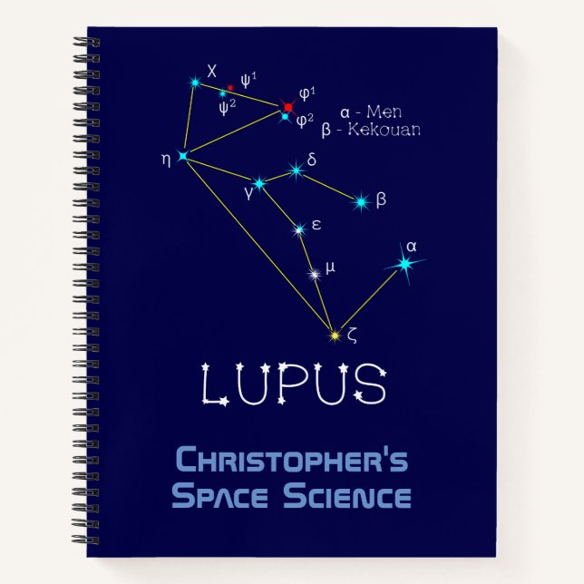 Carnet Lupus de constellation de l'hémisphère sud (Devant)