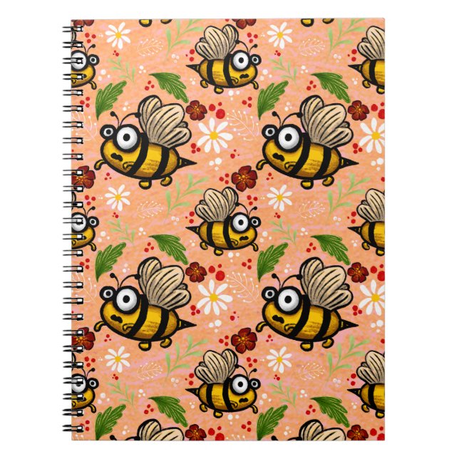 Carnet Lustiges Bienchen - zartes orange Notizblock Plan (Devant)