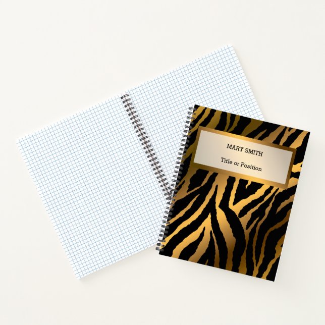 Carnet Luxe Modern Gold Tiger Ajouter Votre Texte (Intérieur)