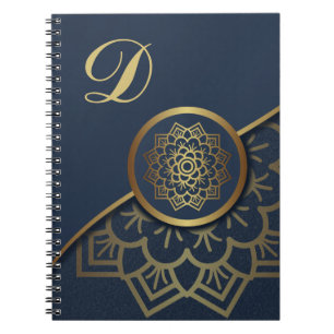 Carnet Luxe personnalisé Mandala Art Blue