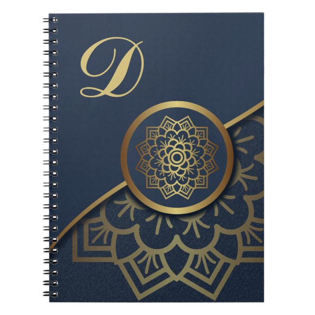 Carnet Luxe personnalisé Mandala Art Blue (Devant)