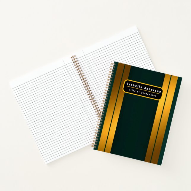 Carnet Luxe Popular Green Gold Linen Texture Collection (Intérieur)