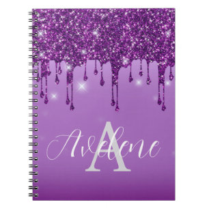 Carnet Luxe Purple Parties scintillant Drives Monogramme