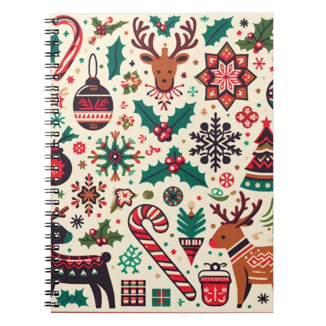 Carnet Luxueux Motif de la saison de Noël (Devant)