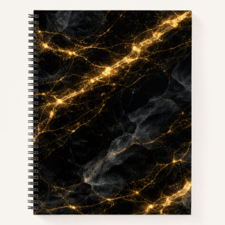 Carnet Luxury Black and Gold Marble Spiral Notebook