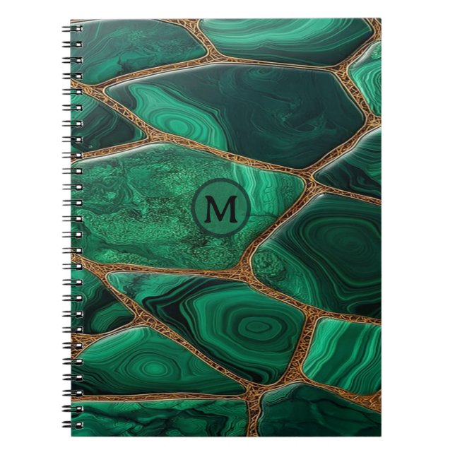Carnet Luxury Emerald Malachite Green Marble Abstract (Devant)