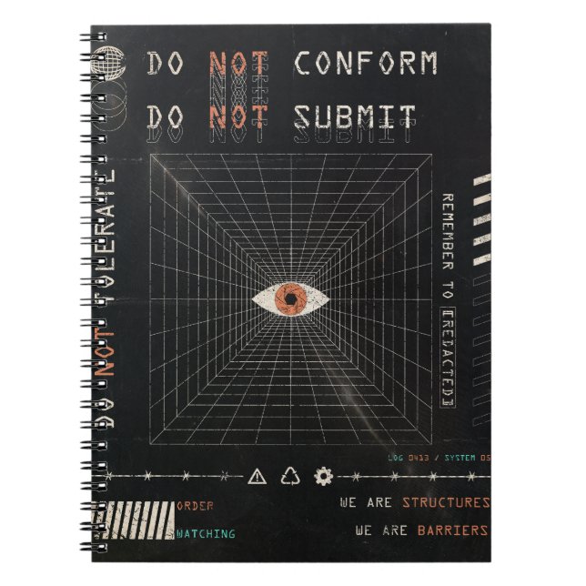 Carnet L'Watcher - Techno-Brutalist Streetwear Design (Devant)