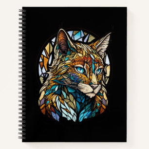 Carnet Lynx Animal Portrait Vitrail Forêt faunique