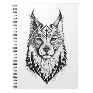 Carnet Lynx Wild Animal Nature Illustration Art tatouage