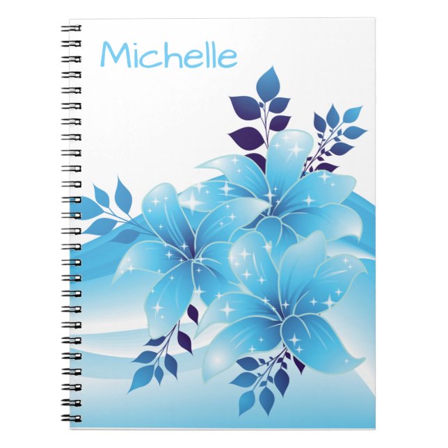 Carnet Lys Bleus Personnalisés (Devant)