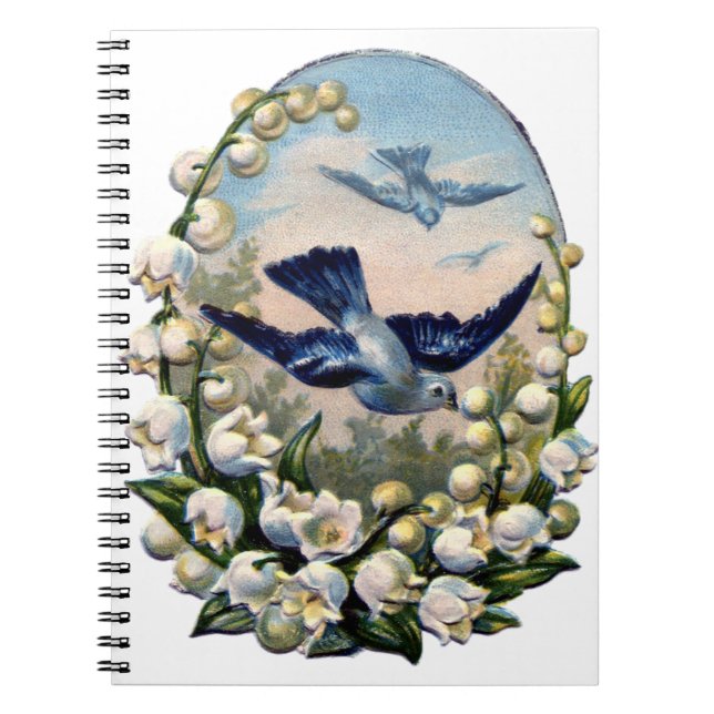 Carnet Lys fleuris vintages des oiseaux de vallée (Devant)