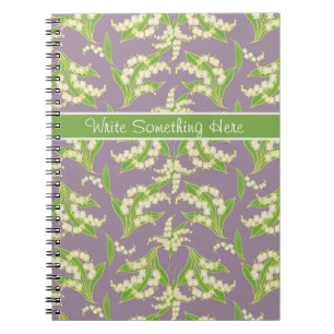Carnet Lys of the Valley Motif sur Mauve