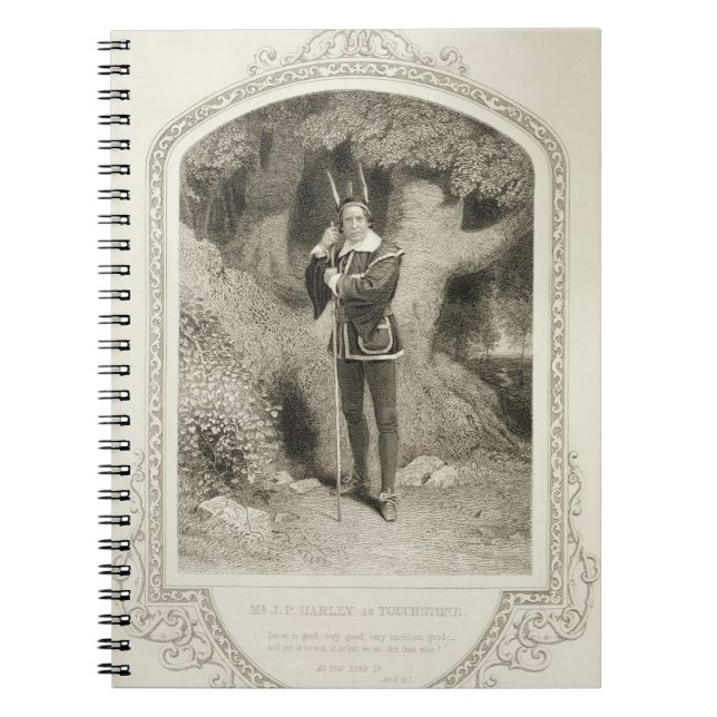 Carnet M.J.P. Harley comme Touchstone, scène 1 de l'acte (Devant)