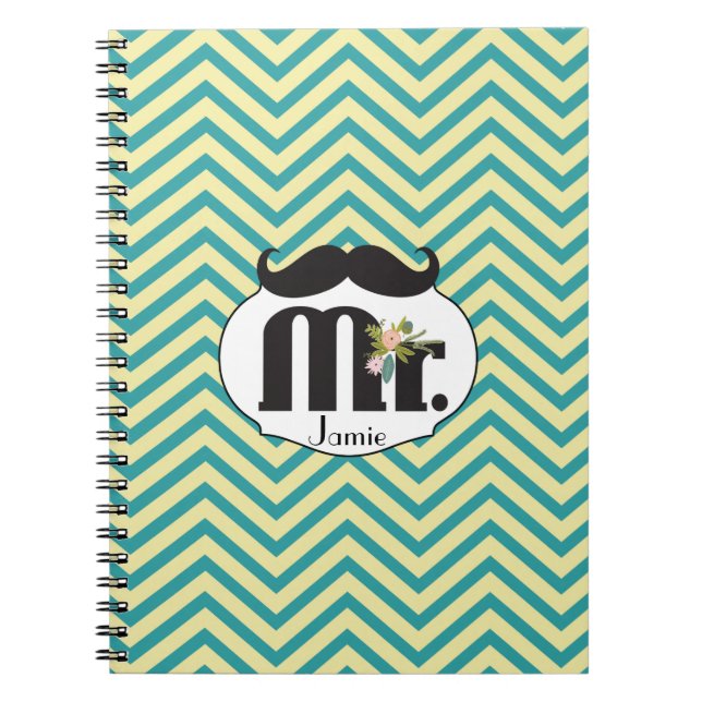 Carnet M. Mustache Jaune et Vert (Devant)