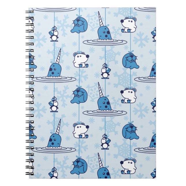 Carnet M. Narwhal Blue Snowflake Motif (Devant)