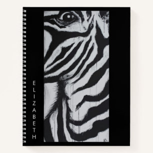 Carnet M. Zèbre Animal Faune Abstrait Art Original