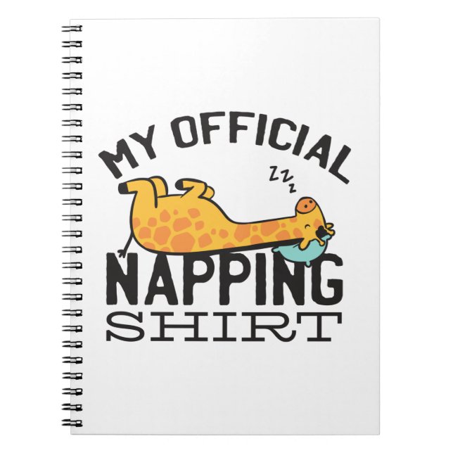 Carnet Ma chemise de sieste officielle - Giraffe endormie (Devant)