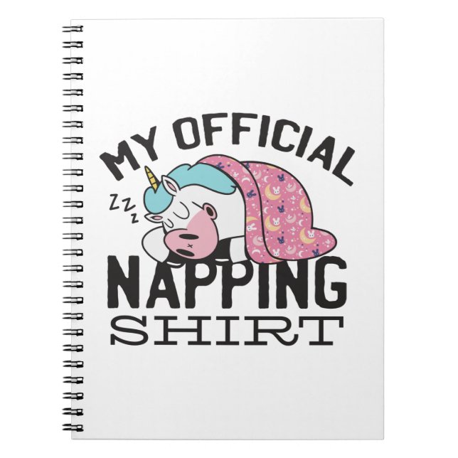 Carnet Ma chemise officielle de sieste - Licorne paresseu (Devant)