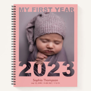 Carnet Ma première année 2023 Découpe moderne Baby Photo