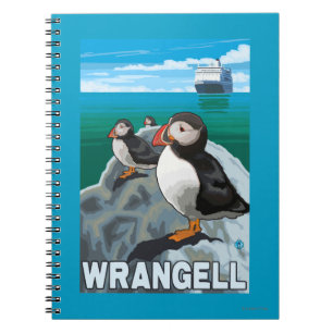 Carnet Macareux et bateau de croisière - Wrangell, Alask