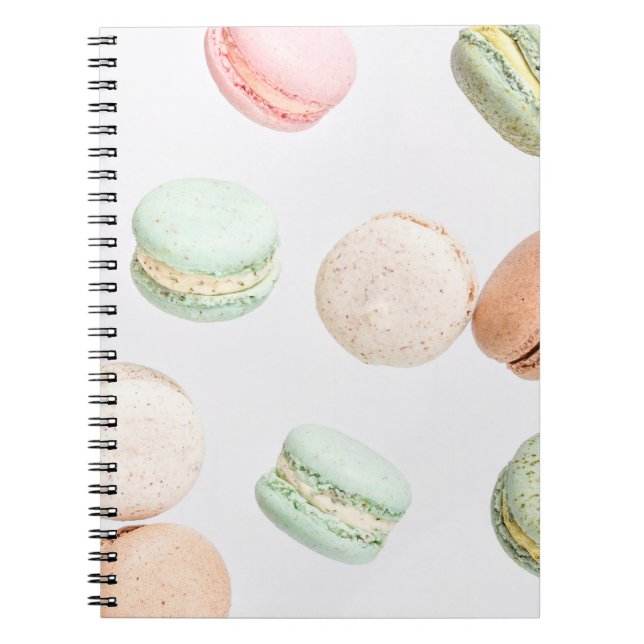 Carnet Macarons colorés : Doux Motif en chute. (Devant)