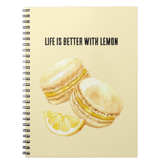 Carnet Macarons Jaune Citron (Devant)