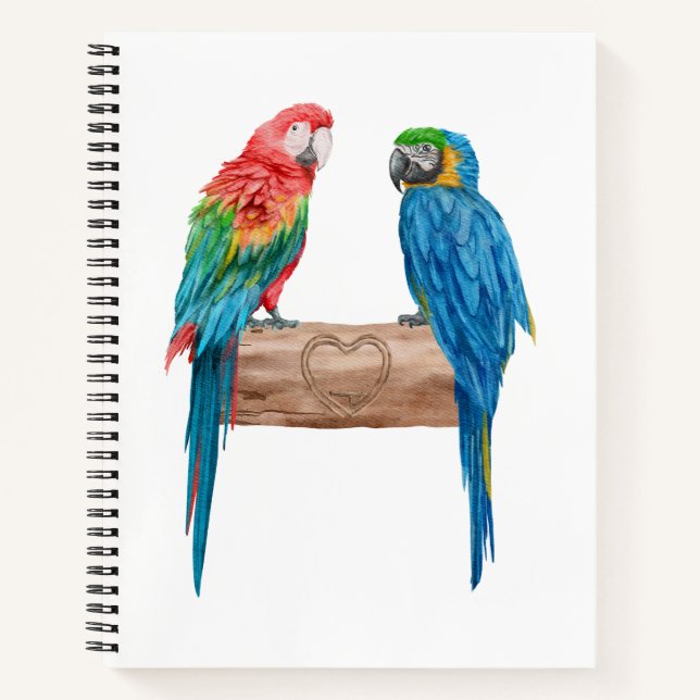 Carnet Macaw Bird Parrot Lover Watercolor (Devant)