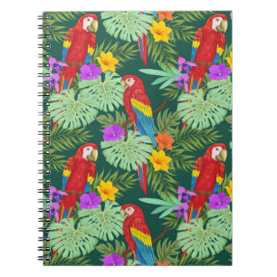 Carnet Macaw, plantes tropicaux : motif sans soudure.